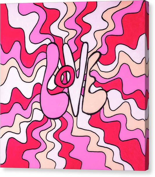 Pink trippy Love - Canvas Print
