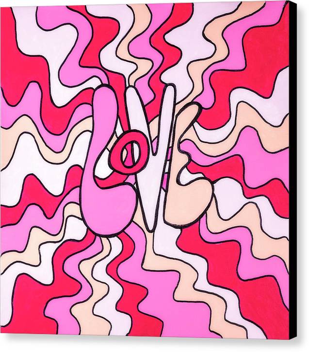 Pink trippy Love - Canvas Print